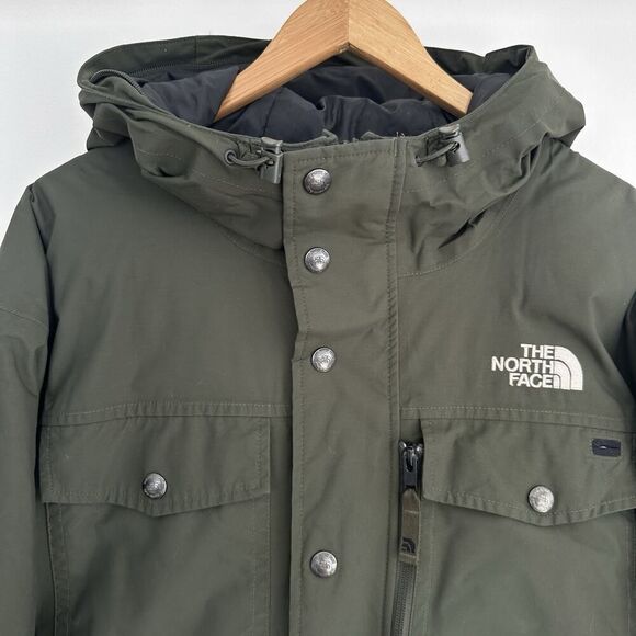 The North Face Jacket Mens Large HyVent Gotham Goose Down Hooded Parka Military - Picture 8 of 16
